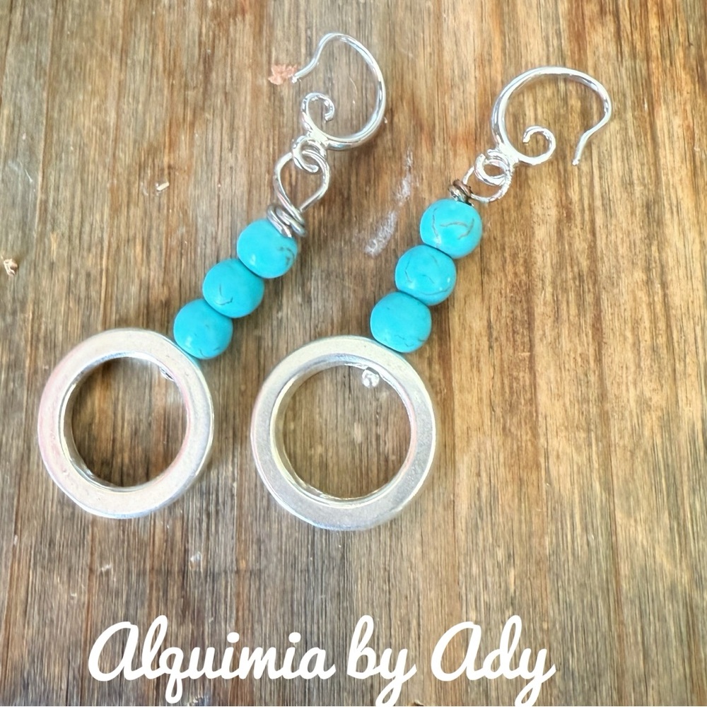 Alquimia Turquoise Silver Earrings Handcrafted Southwestern Style